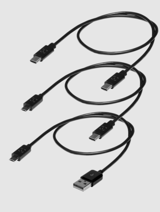 סט 3 כבלים OTG לארנקי קריפטו שונים